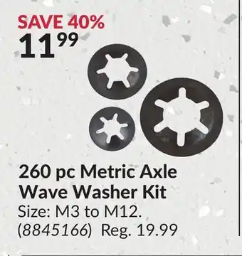 Princess Auto 260 pc Metric Axle Wave Washer Kit offer