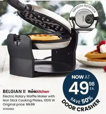 Stokes BELGIAN II Electric Rotary Waffle Maker with Non Stick Cooking Plates, 1000 W offer