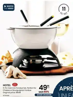 Stokes HOTEL 11-Pc Cast Iron Fondue Set, Perfect for Cheese or Bourguignon Fondue offer