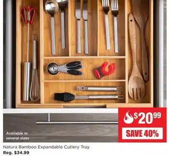 Kitchen Stuff Plus Natura Bamboo Expandable Cutlery Tray offer