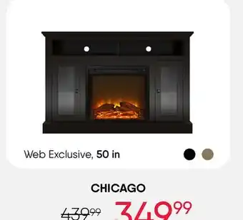 Meubles RD TV Stand with Electric Fireplace for 50-Inch TVs - Black offer