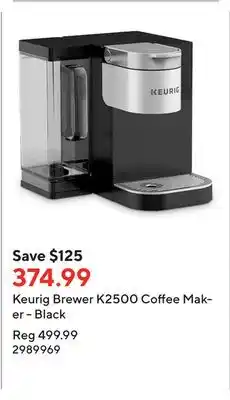 Staples Keurig Brewer K2500 Coffee Maker - Black offer