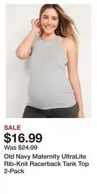 Old Navy Old Navy Maternity UltraLite Rib-Knit Racerback Tank Top 2-Pack offer