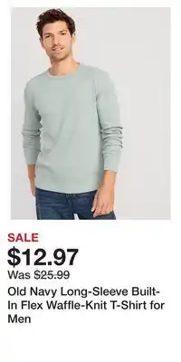 Old Navy Old Navy Long-Sleeve Built-In Flex Waffle-Knit T-Shirt for Men offer
