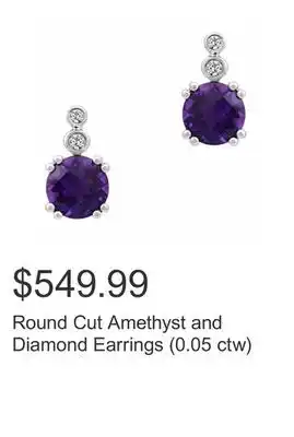 Costco Round Cut Amethyst and Diamond Earrings (0.05 ctw) offer