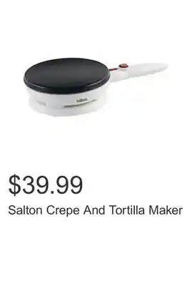 Costco Salton Crepe And Tortilla Maker offer