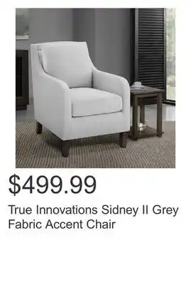 Costco True Innovations Sidney II Grey Fabric Accent Chair offer