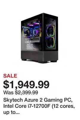 Newegg Skytech Azure 2 Gaming PC, Intel Core i7-12700F (12 cores, up to 4.9GHz), NVIDIA GeForce RTX 4070 12GB, 16GB DDR4 3200, 1TB N offer