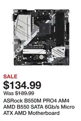 Newegg ASRock B550M PRO4 AM4 AMD B550 SATA 6Gb/s Micro ATX AMD Motherboard offer