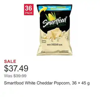 Costco Smartfood White Cheddar Popcorn, 36 × 45 g offer