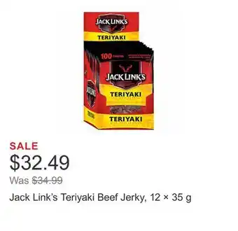Costco Jack Link's Teriyaki Beef Jerky, 12 × 35 g offer