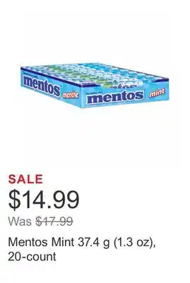 Costco Mentos Mint 37.4 g (1.3 oz), 20-count offer