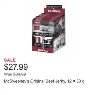 Costco McSweeney's Original Beef Jerky, 12 × 30 g offer