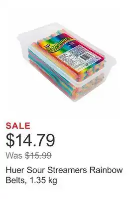 Costco Huer Sour Streamers Rainbow Belts, 1.35 kg offer