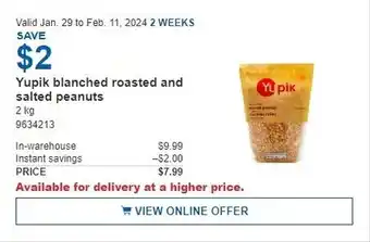 Costco Yupik blanched roasted and salted peanuts offer