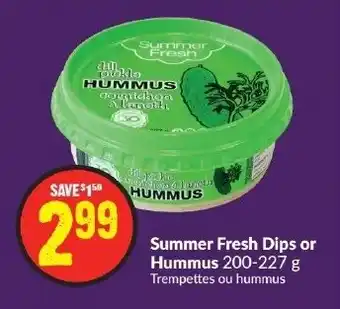 FreshCo Summer Fresh Dips or Hummus 200-227g offer