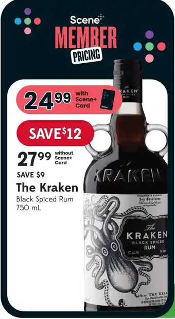 Sobeys The Kraken Black Spiced Rum 750mL offer