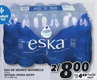 IGA ESKA NATURAL SPRING WATER offer