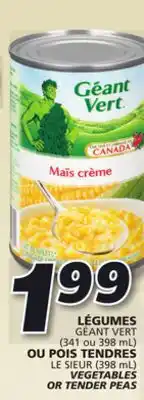 IGA GÉANT VERT VEGETABLES OR TENDER PEAS offer
