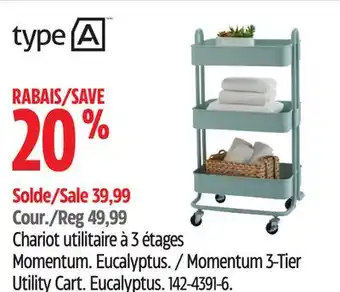 Canadian Tire TYPE A Momentum 3-Tier Utility Cart offer