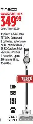 Canadian Tire Tineco T3 EX Cordless Stick Vacuum offer
