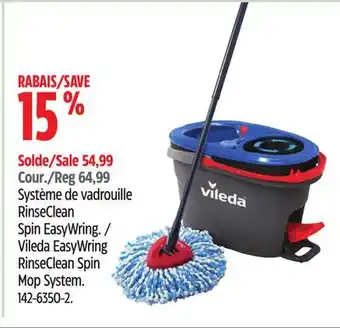 Canadian Tire Vileda EasyWring RinseClean Spin Mop System offer