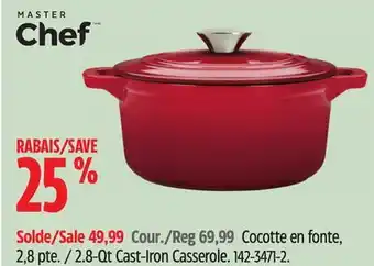 Canadian Tire MASTER Chef 2.8-Qt Cast-Iron Casserole offer