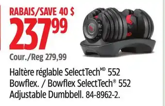 Canadian Tire Bowflex SelectTech 552 Adjustable Dumbbell offer