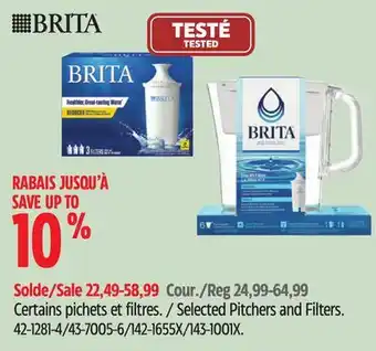 Canadian Tire Brita Selected Pitchers and Filters offer