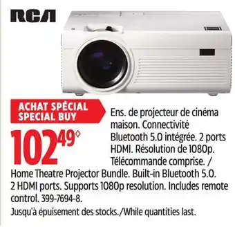 Canadian Tire RCA Home Theatre Projector Bundle offer