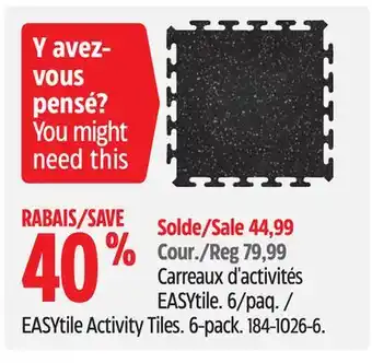 Canadian Tire EASYtile Activity Tiles offer
