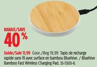 Canadian Tire Bluehive Bamboo Fast Wireless Charging Pad offer