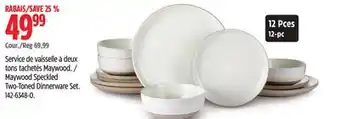 Canadian Tire CANVAS Maywood Speckled Two-Toned Dinnerware Set offer