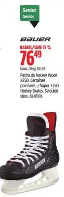 Canadian Tire Bauer Vapor X250 Hockey Skates offer