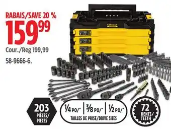 Canadian Tire Stanley Black Chrome Socket Set offer