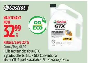 Canadian Tire Castrol GTX Conventional Motor Oil offer