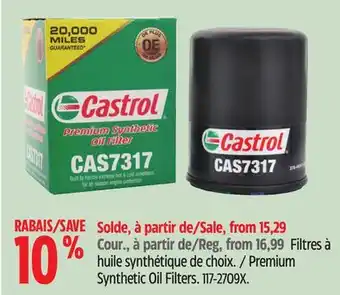 Canadian Tire Castrol Premium Synthetic Oil Filters offer
