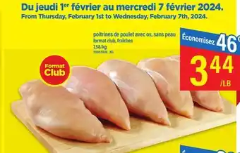 Maxi POITRINES DE POULET AVEC OS, SANS PEAU offer