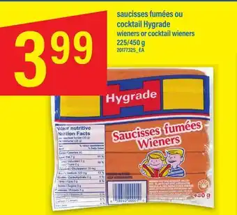 Maxi SAUCISSES FUMÉES OU COCKTAIL HYGRADE 225/450 G offer