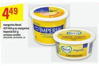 Maxi MARGARINE BECEL 427/454 G OU MARGARINE IMPERIAL 637 G offer