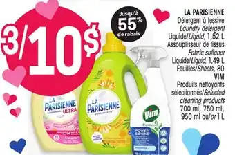 Uniprix LA PARISIENNE Détergent à lessive Laundry detergent, Assouplisseur de tissus/Fabric softener, Feuilles/Sheets, VIM Produits n offer