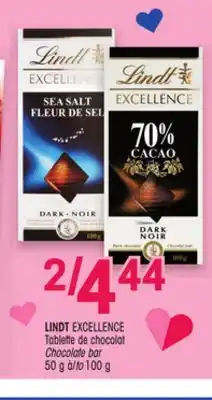 Uniprix LINDT EXCELLENCE Tablette de chocolat/Chocolate bar offer