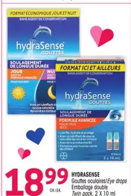 Uniprix HYDRASENSE Gouttes oculaires/Eye drops/Emballage double Twin pack offer