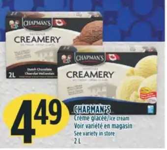 Marché Adonis CHAPMAN'S Crème glacée offer