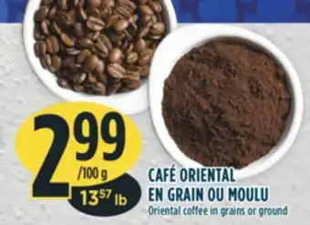 Marché Adonis CAFÉ ORIENTAL EN GRAIN OU MOULU offer