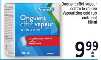 Jean Coutu PERSONNELLE Vapourizing cold rub ointment offer