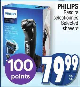 Jean Coutu PHILIPS Selected shavers offer