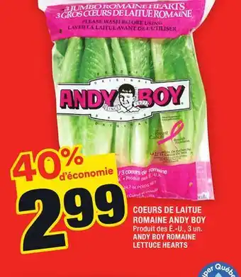 Super C COEURS DE LAITUE ROMAINE ANDY BOY | ANDY BOY ROMAINE LETTUCE HEARTS offer