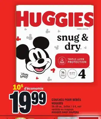 Super C COUCHES POUR BÉBÉS HUGGIES | HUGGIES BABY DIAPERS offer