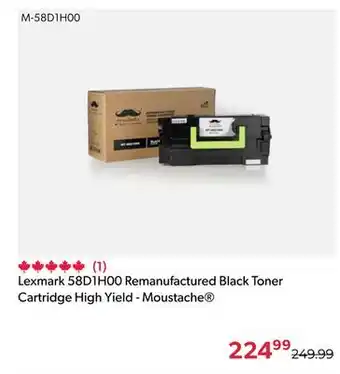 Shopper+ Lexmark 58D1H00 Remanufactured Black Toner Cartridge High Yield - Moustache offer
